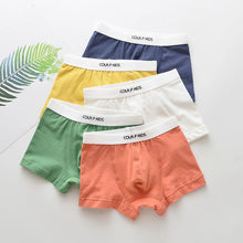 Load image into Gallery viewer, 5pcs/lot Solid Color Boy Panties Cotton Children Breathable Underwears Boxer Panties For Boys Kids Shorts Pants BU019
